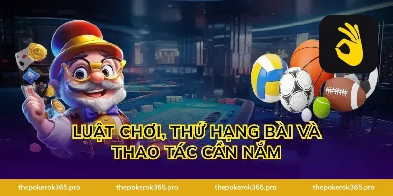 Luật chơi, thứ hạng bài và thao tác cần nắm
